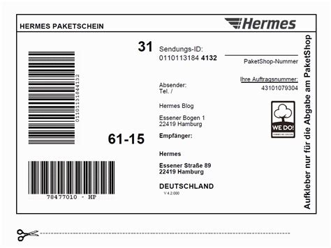 hermes benachrichtigungskarte barcode|Hermes sendungsverfolgung paketschein.